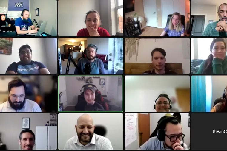 ROAR For Good founder and CEO Yasmine Mustafa, top row, second from left, holds a team meeting virtually. "We hire from all over the world," said the Philadelphia-based executive.