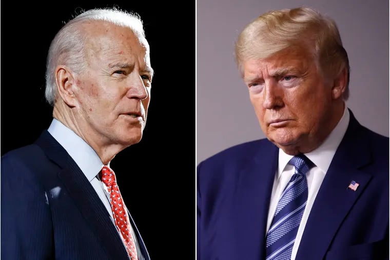 Former Vice President Joe Biden, left, and President Donald Trump.