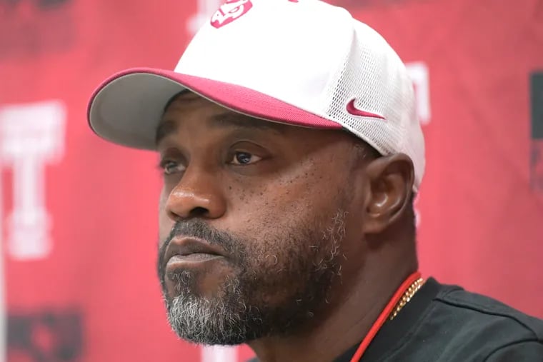 Temple University Football Head coach, Stan Drayton speaks during media day at Tempe university in Philadelphia, Pa. Friday, Aug 16, 2024.