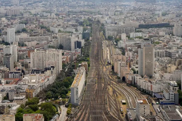 Train tracks are pictured at the Gare Montparnasse in Paris, France, during the 2024 Summer Olympics on Thursday.