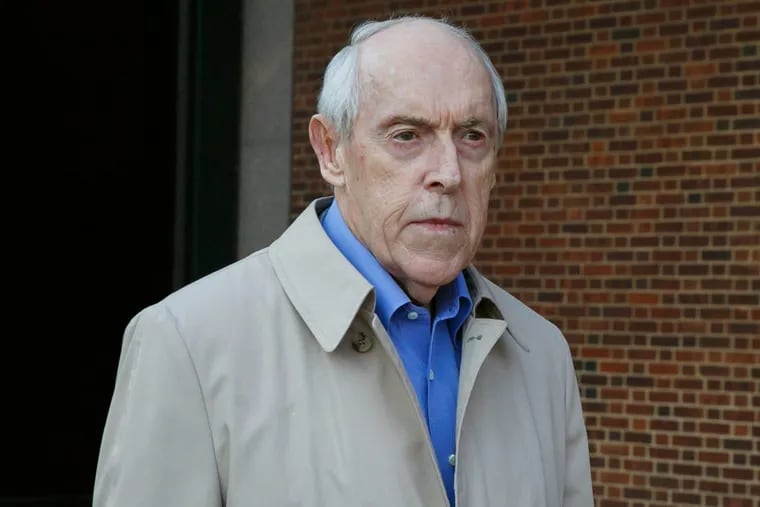 Federal prosecutors are pursuing a $491 million criminal forfeiture judgment —  one of the largest in their office’s history —  against Charles M. Hallinan, a payday lending pioneer and Villanova resident who was found guilty last month on racketeering conspiracy charges. Pictured in this Nov.27 file photo, Hallinan is seen leaving federal court in Philadelphia minutes after his conviction.