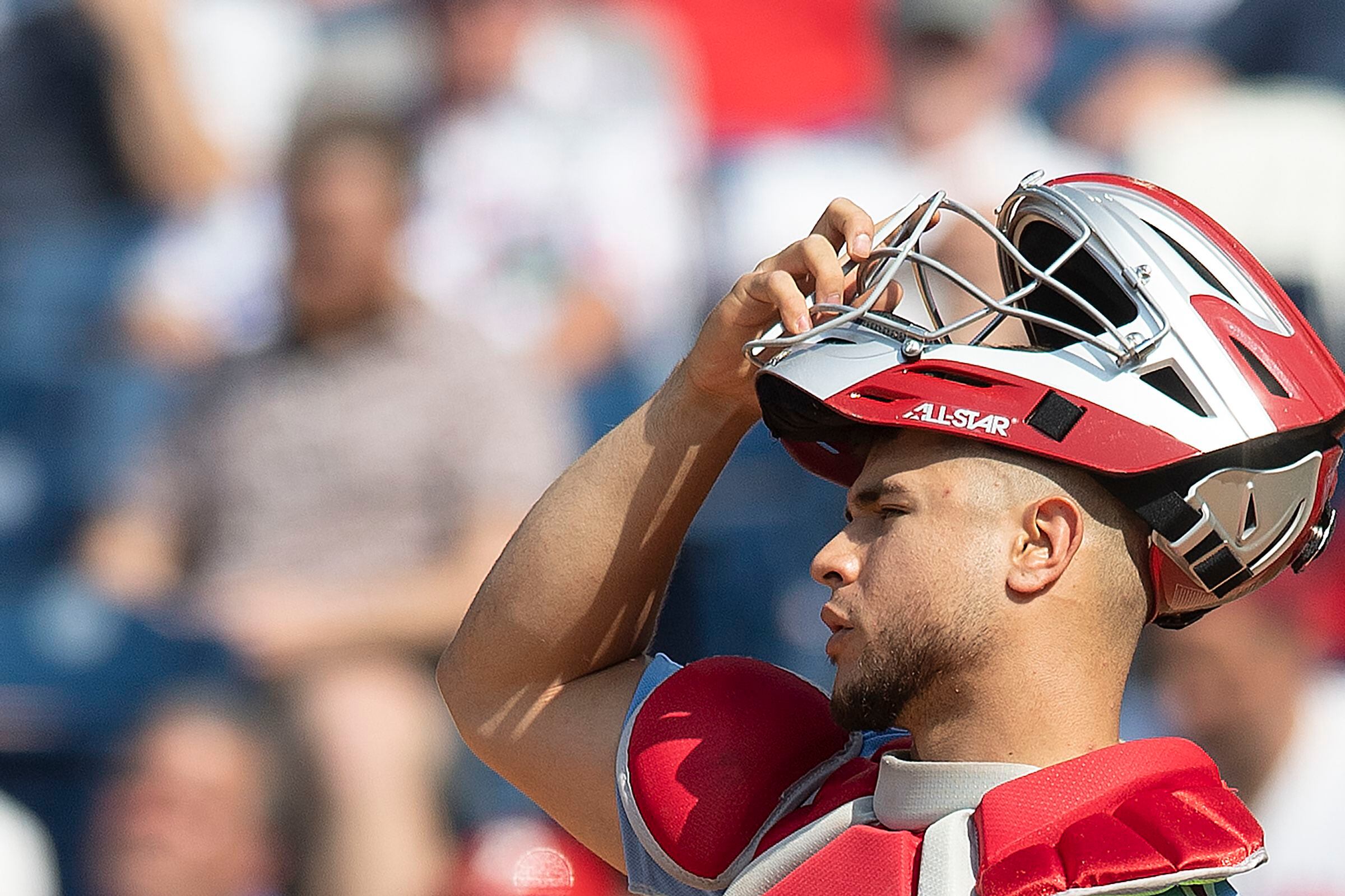 J.T. Realmuto says his sore shoulder is 'normal everyday wear and tear' as  he prepares to play first base