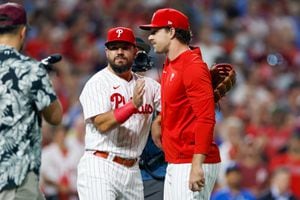 Phillies Notebook: Rhys Hoskins turning up the power for a possible return