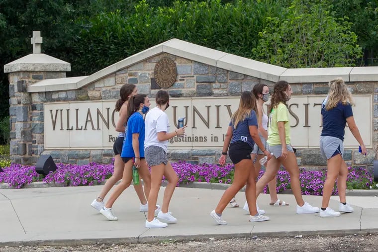 Students arrive at Villanova University in August.