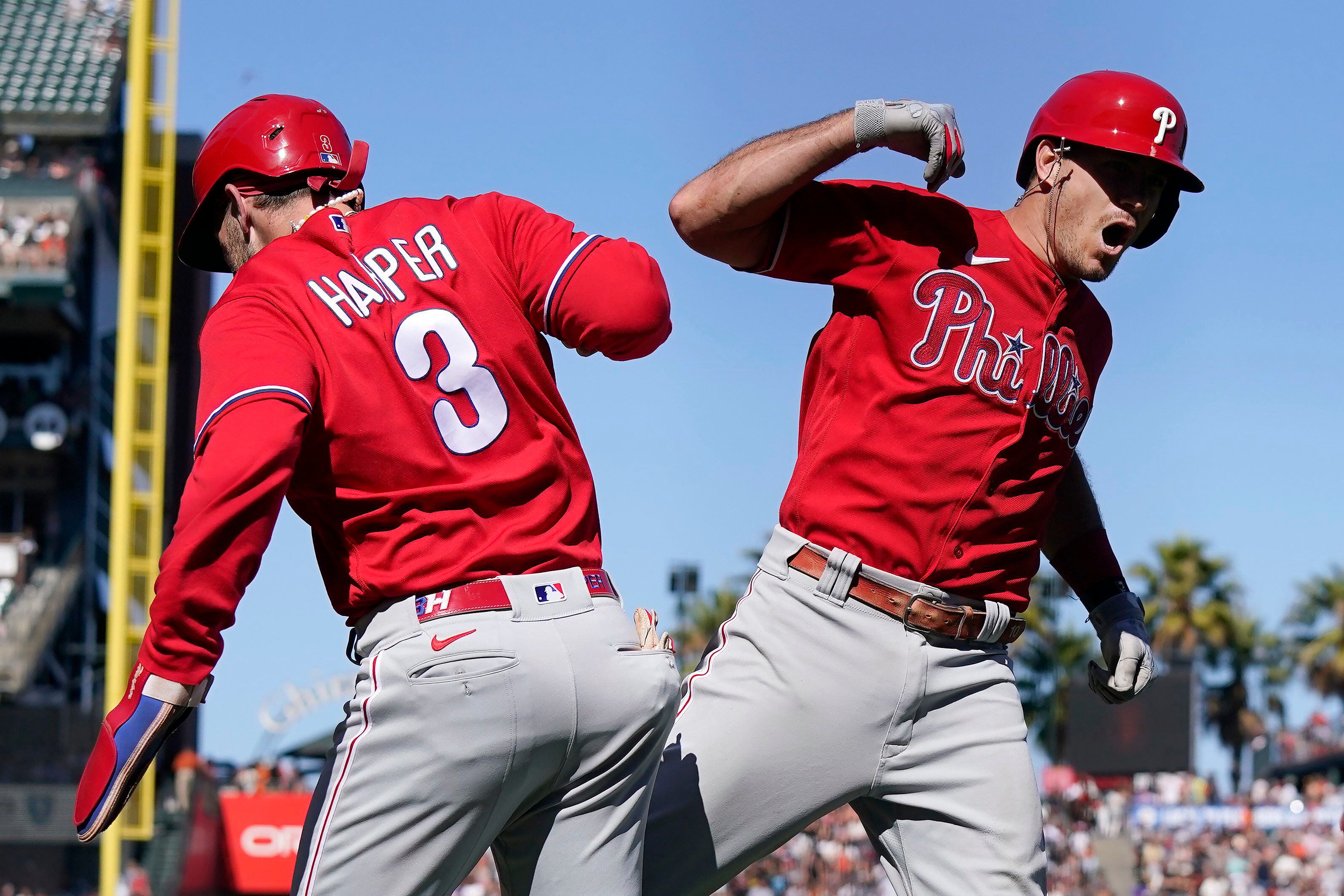 June 20 2021 San Francisco CA, U.S.A. The Phillies catcher J.T. Realmuto  (10) up at bat during the MLB game between the Philadelphia Phillies and  San Francisco Giants, Phillies lost 11-2 at