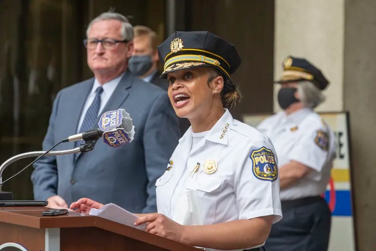 Mayor Jim Kenney and Police Commissioner Danielle Outlaw hold a press conference regarding the June 1 police response to the demonstration on I-676.