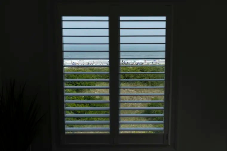 The ocean view from a rental property in Brigantine, NJ on Tuesday, July 9, 2024. Some shore property owners have lowered their rates to try to fill the empty weeks.