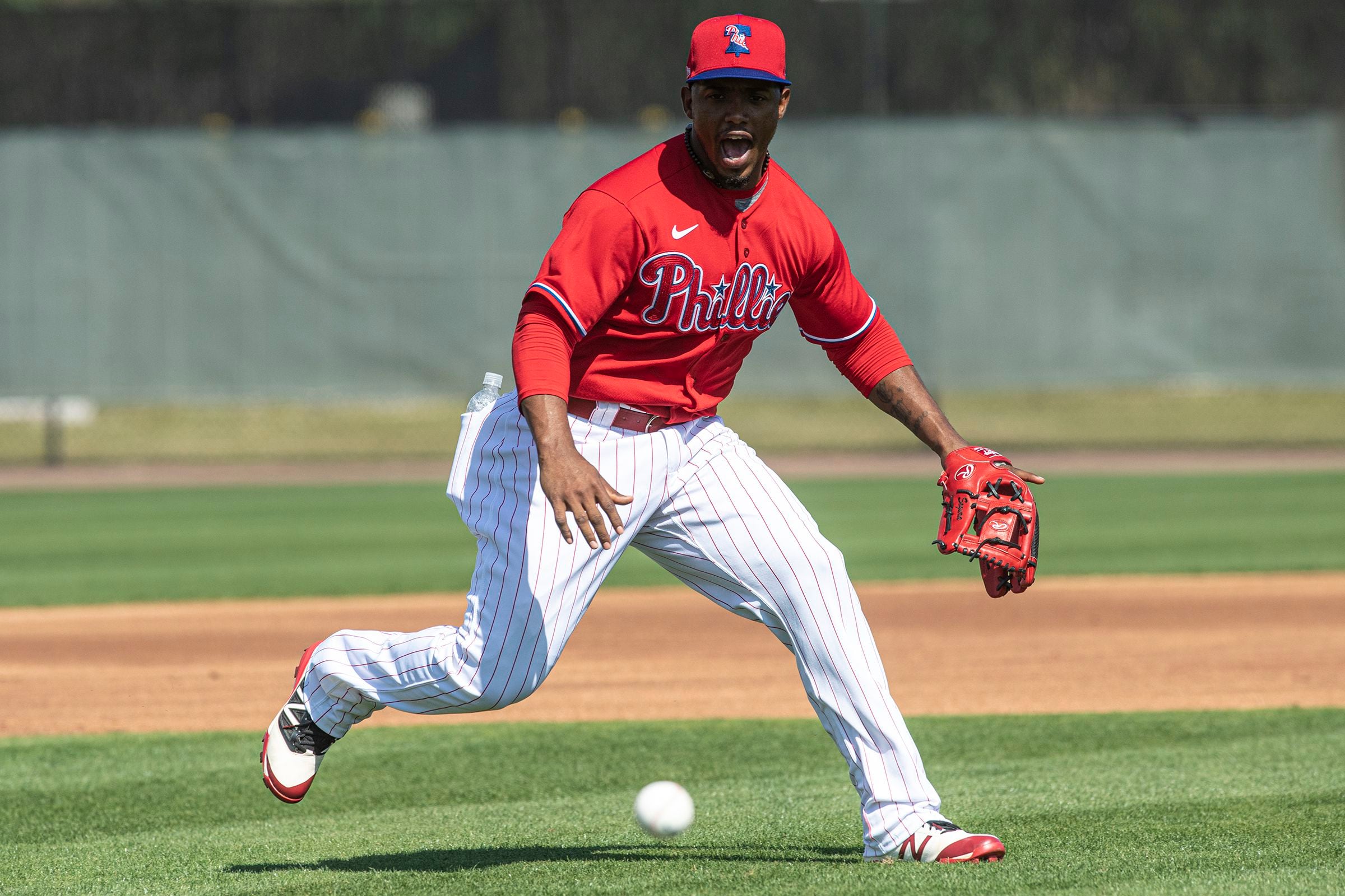 Philadelphia Phillies' Jean Segura steps in to bat against the Arizona  Diamondbacks during the ninth inning of a baseball game Monday, Aug. 5,  2019, in Phoenix. The Phillies defeated the Diamondbacks 7-3. (