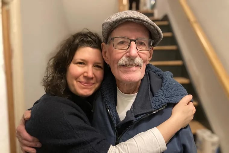 Sharone Lifschitz and her father, Oded, who was taken hostage by Hamas during the Oct. 7 attack along with his wife, Yocheved. While Yocheved has been released, Oded remains captive.