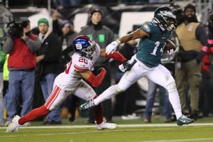 Philadelphia Eagles pound helpless New York Giants to coast to NFC title  game - The Globe and Mail