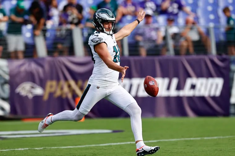 Eagles roster: Arryn Siposs, Britain Covey hope to get called up for opener