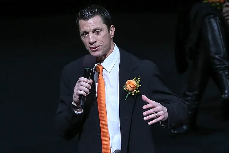 Rod Brind"Amour speaks about his induction to the Flyers Hall of Fame.