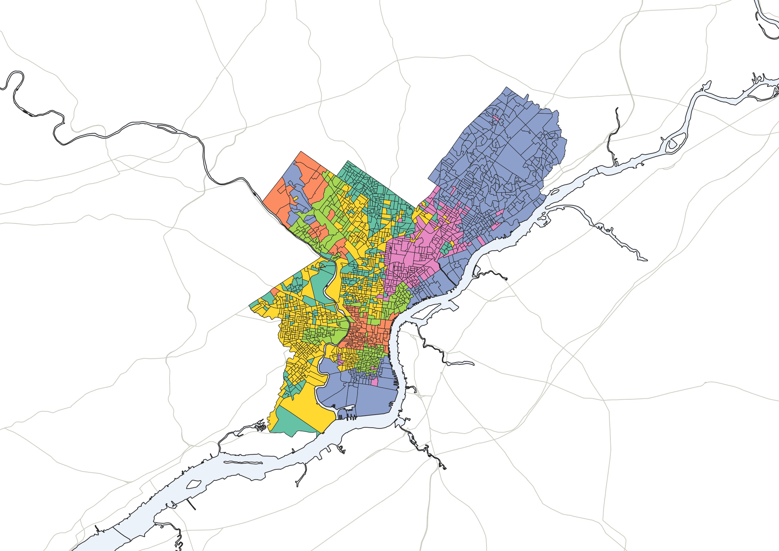 Philly neighborhoods fall into six segregated groups of Democrats