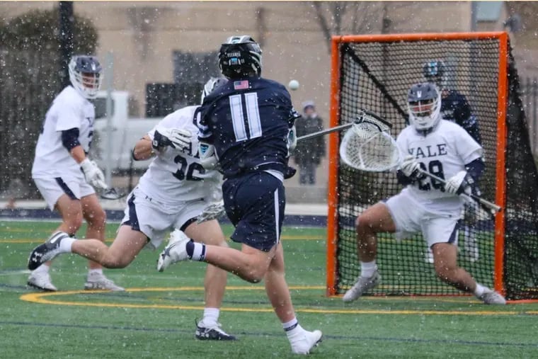 Villanova midfielder Austin Frasier tallied one goal and three assists in Saturday's 17-14 loss to Yale.