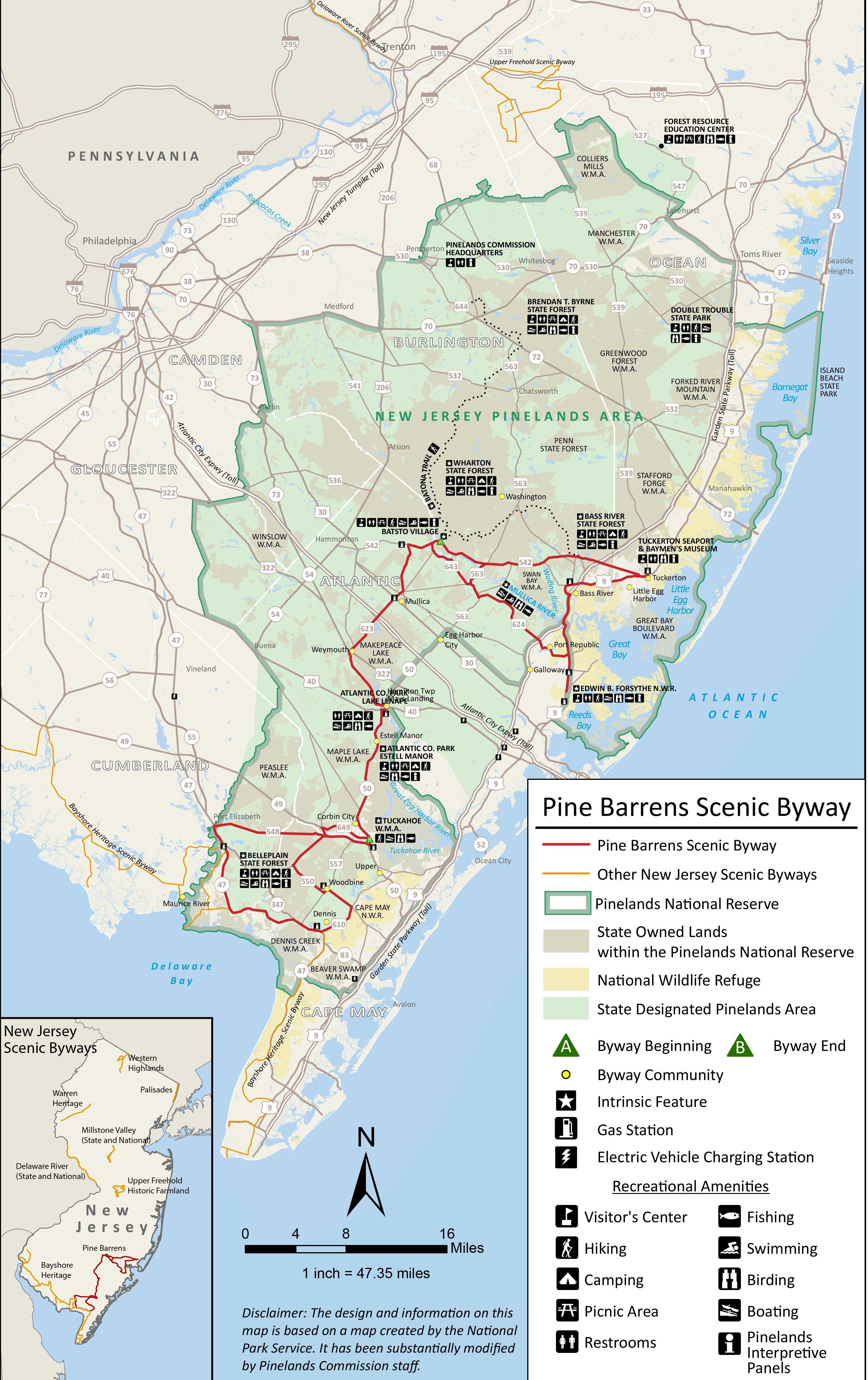 Pine Barrens Trail Map South Jersey's Pine Barrens Byway Designated As A National Scenic Byway