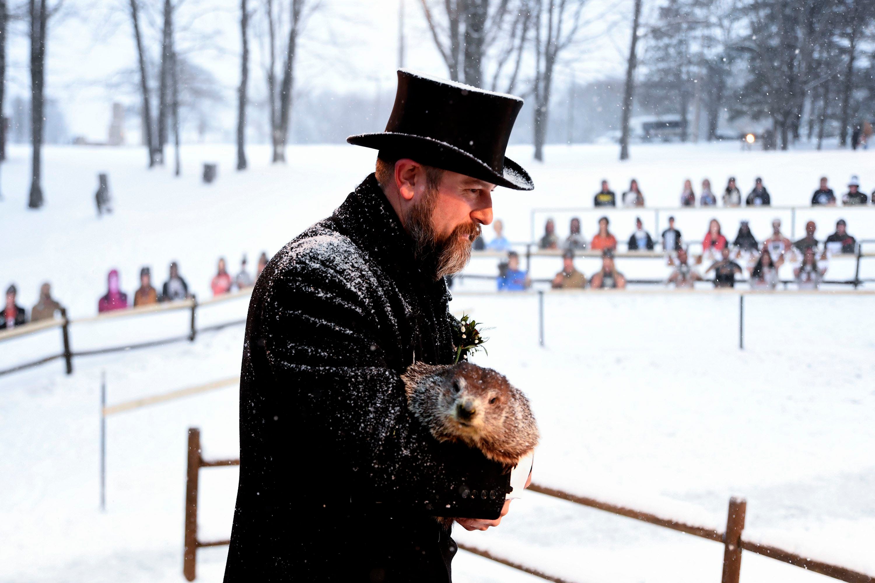 Groundhog Day 2021 Punxsutawney Phil Sees His Shadow