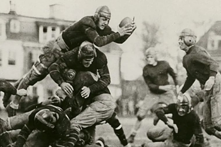 Germantown Academy and Penn Charter in the 1929 meeting, won by GA, 13-6.