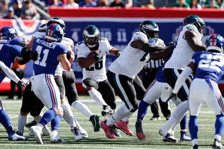 Saquon Barkley rushed for 176 yards in his return to MetLife Stadium on Sunday.