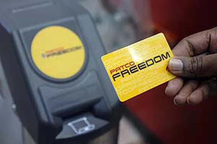 The new PATCO Feedom card is read by a sensor at the turnstyle. The High-Speed Line stations will be converted to the new system over the next few months. Paper tickets, for the occasional train riders, also will be available.