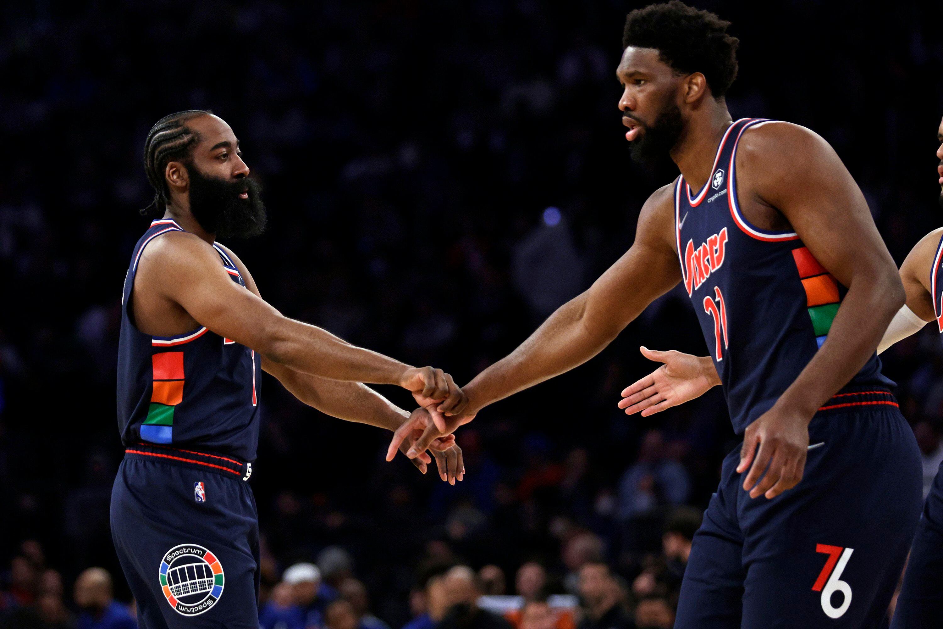 The most wide open I've ever been in my career': The James Harden-Joel  Embiid duo is all smiles after blowout debut win - ESPN