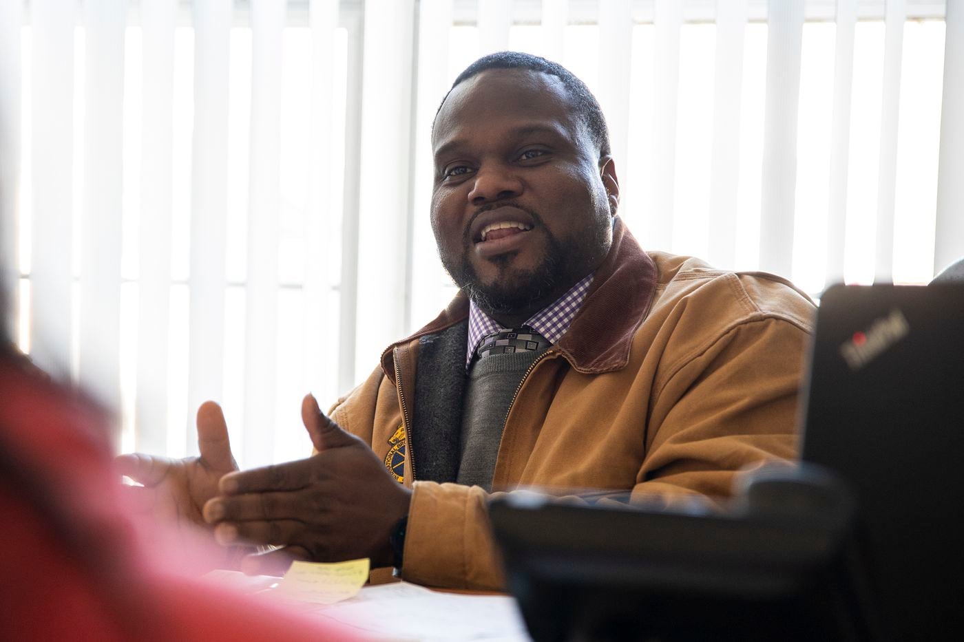 Richard Hooker Jr. inside his new office in the Teamsters Local 623 Union Hall in Bridesburg.