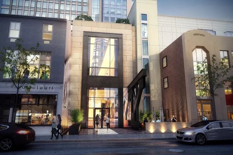 Rendering of the 19th Street entrance of the Harper.