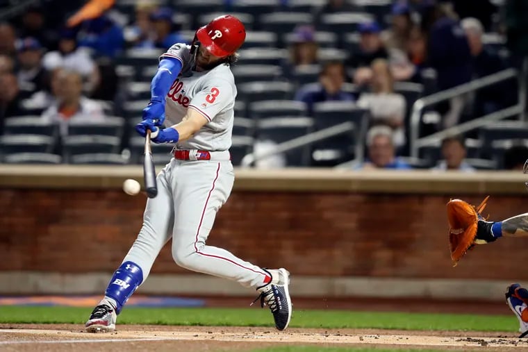The Phillies used an injured Bryce Harper because they ran out of bench  players