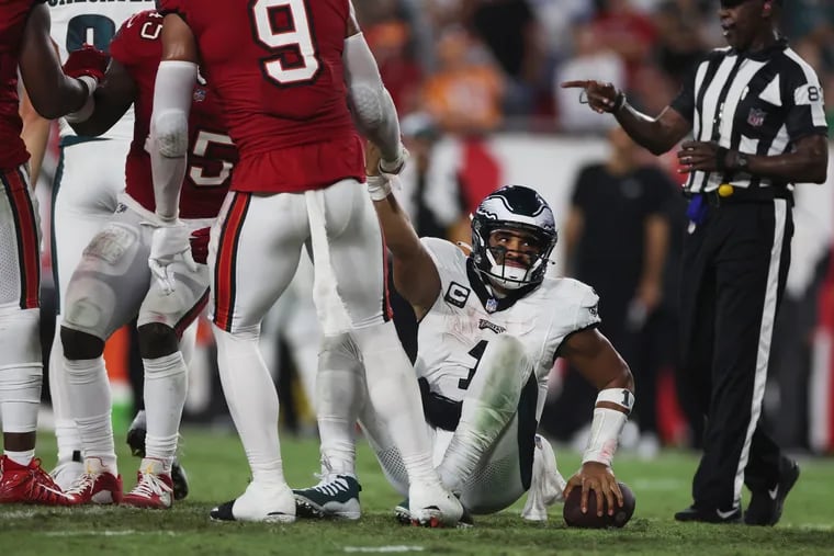 Jalen Hurts plays through 'flu-like symptoms' in an Eagles win, but  something is ailing the passing game