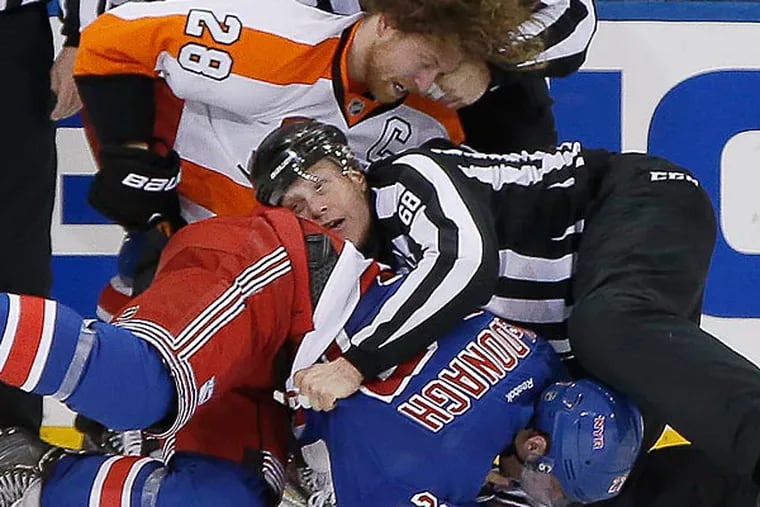 Claude Giroux of Philadelphia Flyers avoids serious injury after