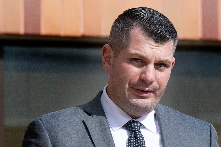 Greg Fiocca, nephew of former labor leader John Dougherty, waits outside the federal courthouse in Reading in April 2024 as a jury deliberates his fate on felony extortion charges.