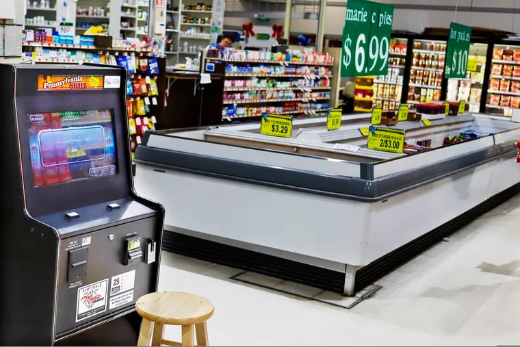 A skill game terminal inside at a grocery store in Harmony, Pa. A proposed bill would tax and regulate the machines while another would ban them outright. Barring the machines would be a win for the state, writes the Inquirer Editorial Board.