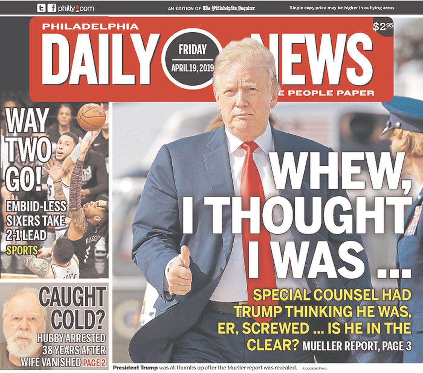 Mueller report front pages Big story, different takes