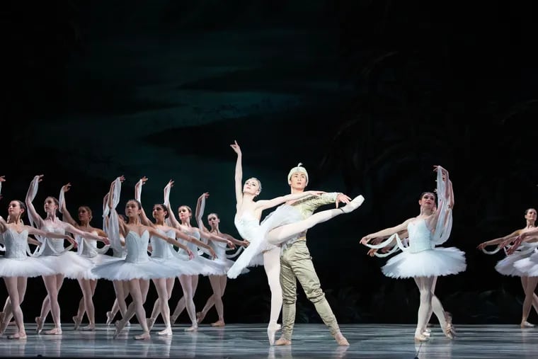 Pennsylvania Ballet dancers Oksana Maslova and Zecheng Liang in "La Bayadère."