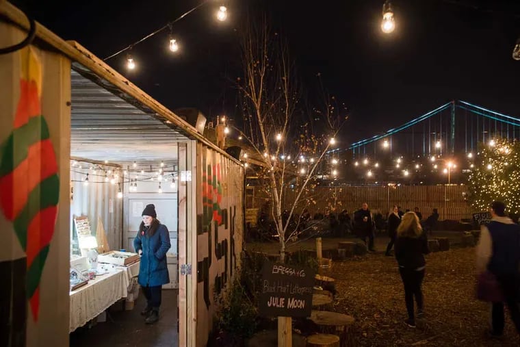 Winterfest, at Penn’s Landing’s Blue Cross RiverRink, includes a craft bazaar inside storage containers and curated by Northern Liberties’ Art Star.