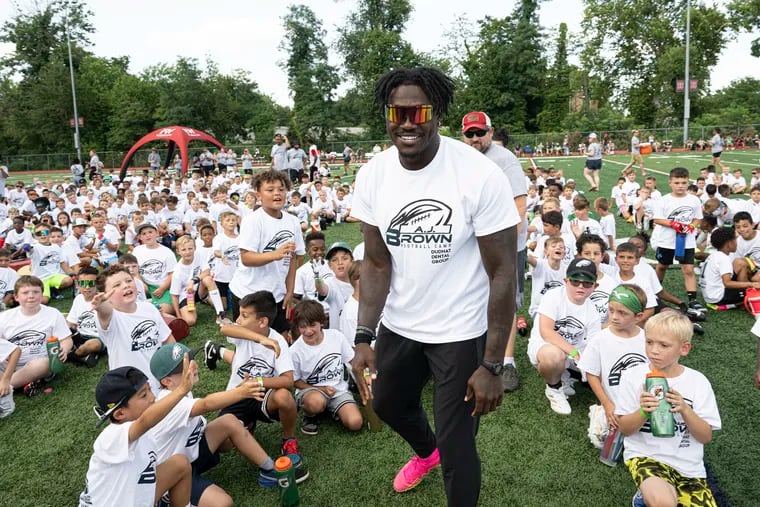 A.J. Brown hosted a youth camp for the second straight year since being traded to the Eagles in 2022.