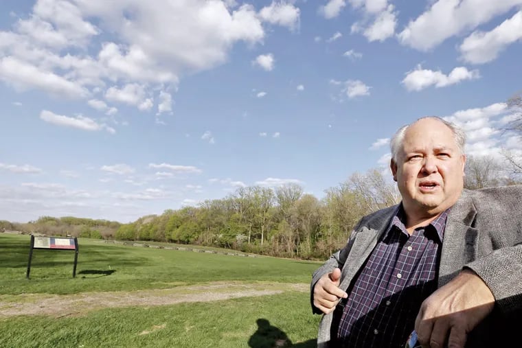 Bruce Knapp, President of the Paoli Battlefield Preservation Fund, was photographed at the battlefield on April 29, 2015.