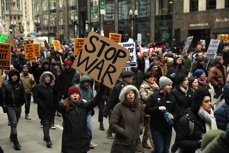 Nationwide protests were held Saturday in opposition to the Trump administration's dangerous escalation of the conflict with Iran. Protesters gathered near Chicago's Trump Tower and called for No War with Iran and Troops Home from the Middle East.