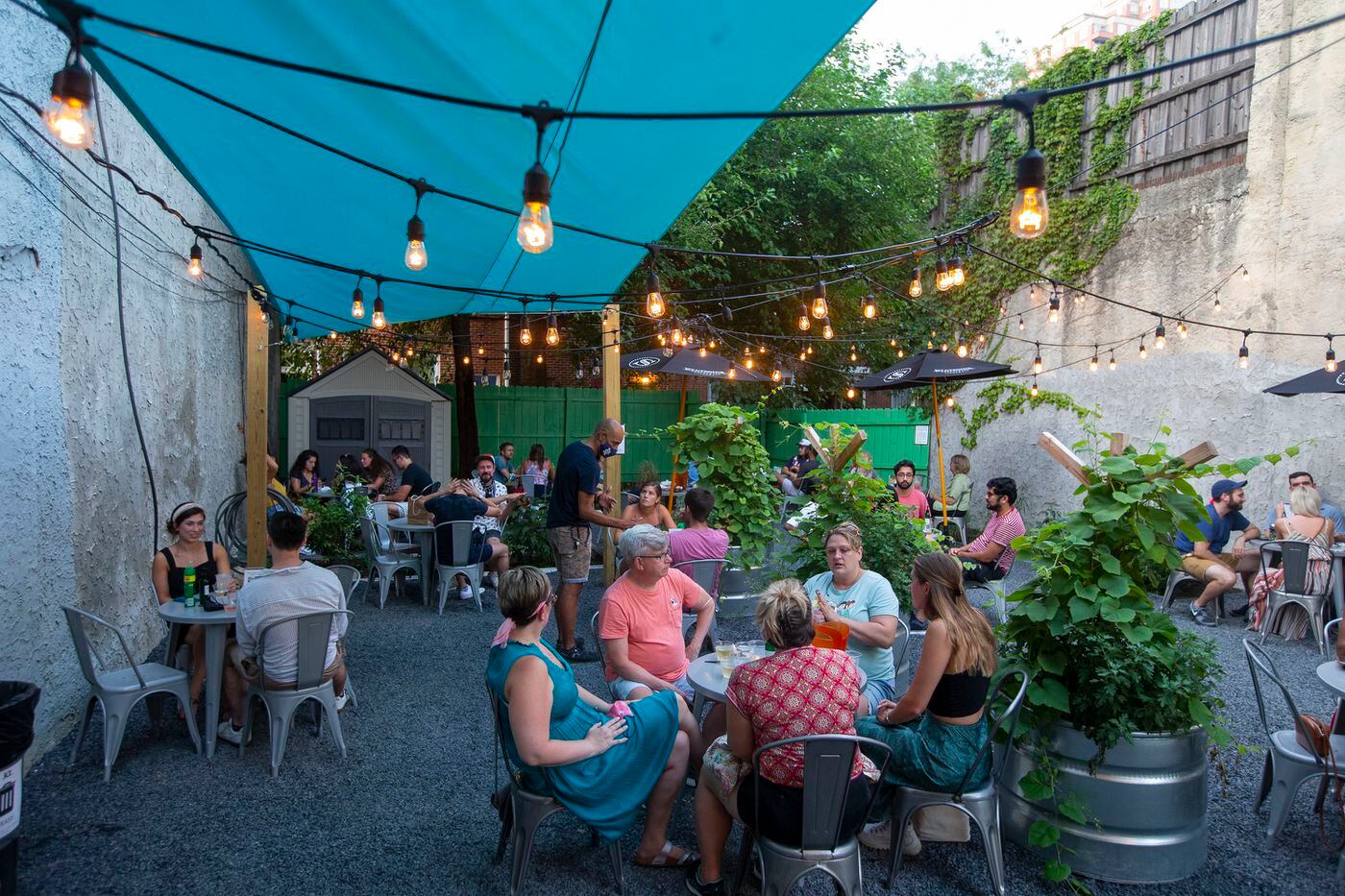 The outdoor garden dining area at Jet Wine Bar last August. 