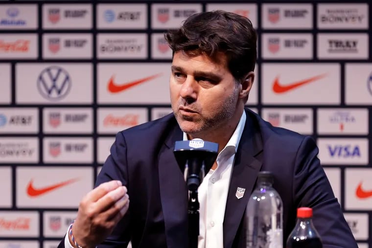 New U.S. men's soccer team manager Mauricio Pochettino speaks at a new conference in Manhattan on Friday.