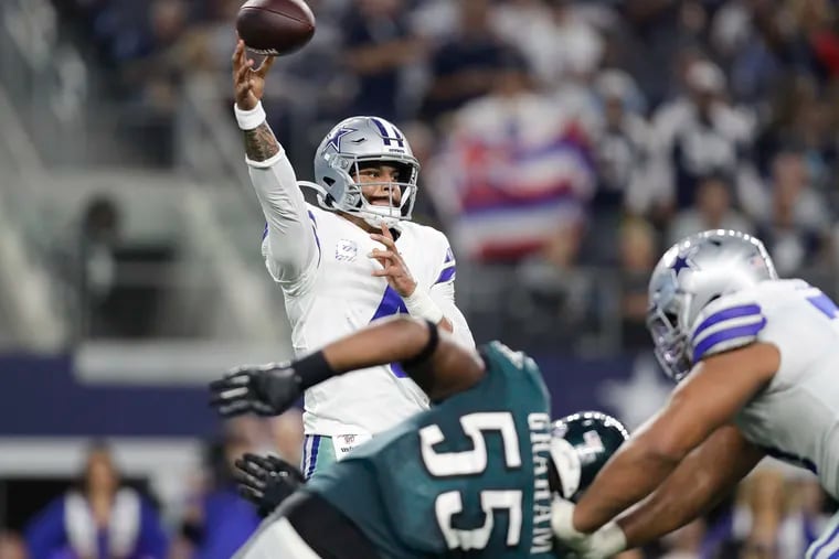 Dak Prescott has career day as Cowboys stomp Eagles in regular