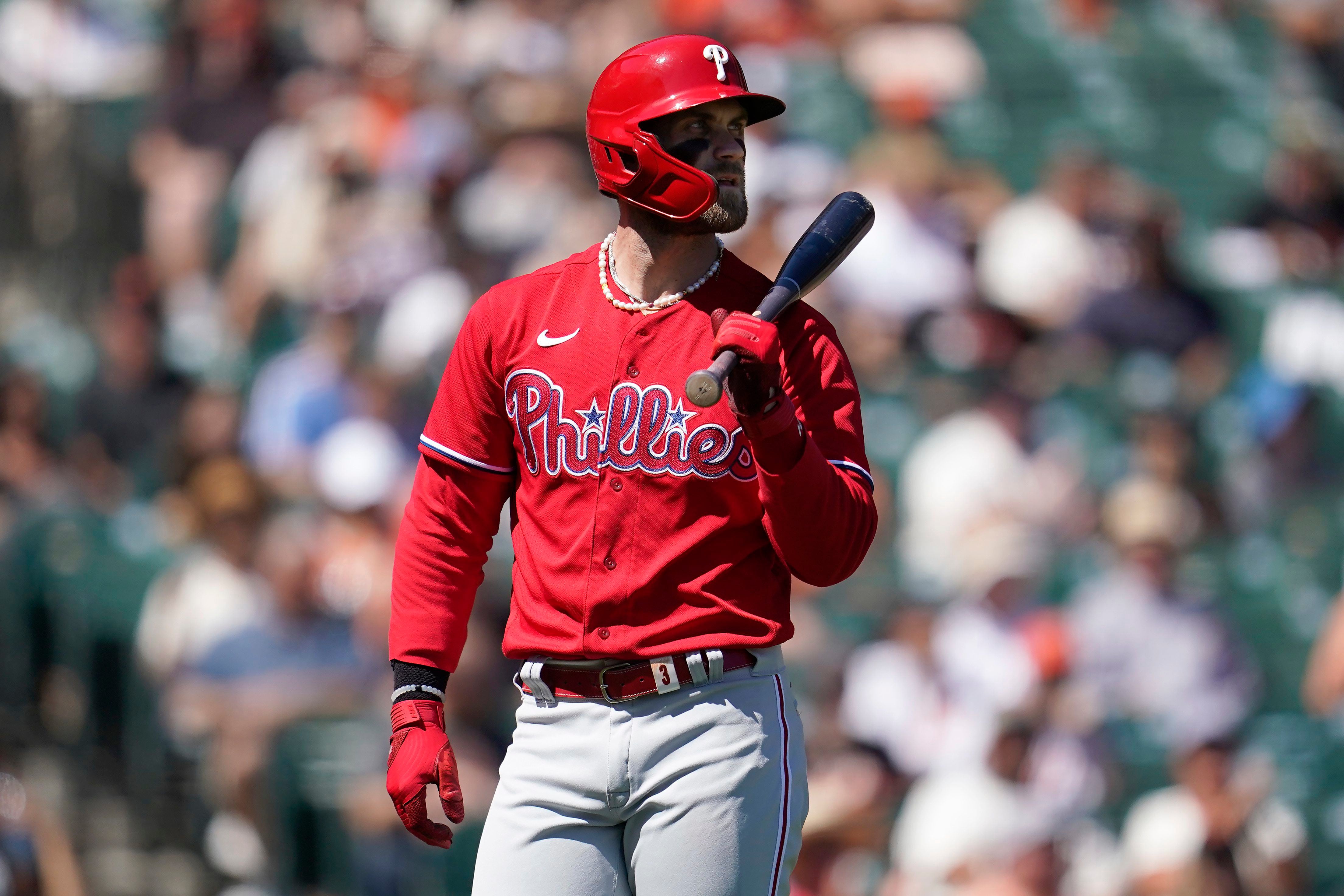 June 20 2021 San Francisco CA, U.S.A. The Phillies catcher J.T. Realmuto  (10) up at bat during the MLB game between the Philadelphia Phillies and  San Francisco Giants, Phillies lost 11-2 at