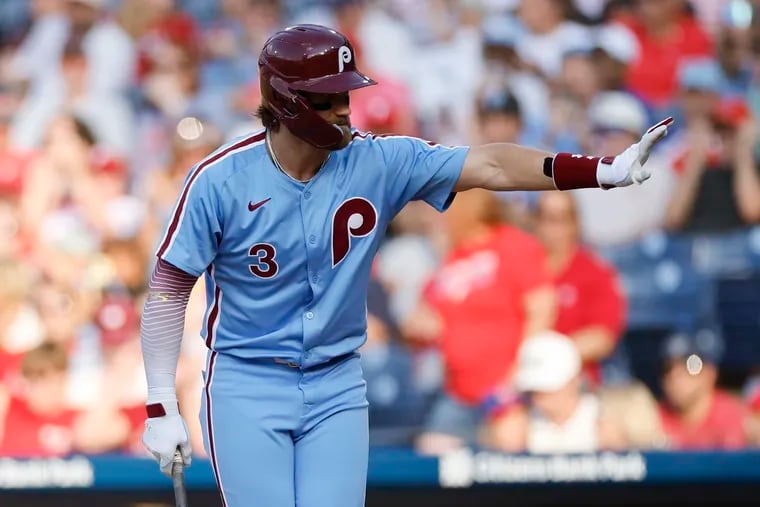 Phillies star Bryce Harper was back in the lineup on Thursday night.