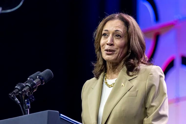 Vice President Kamala Harris speaks at the APIA Vote Presidential Town Hall at the Pennsylvania Convention Center in Philadelphia, Pa., on Satuday, July 13, 2024.