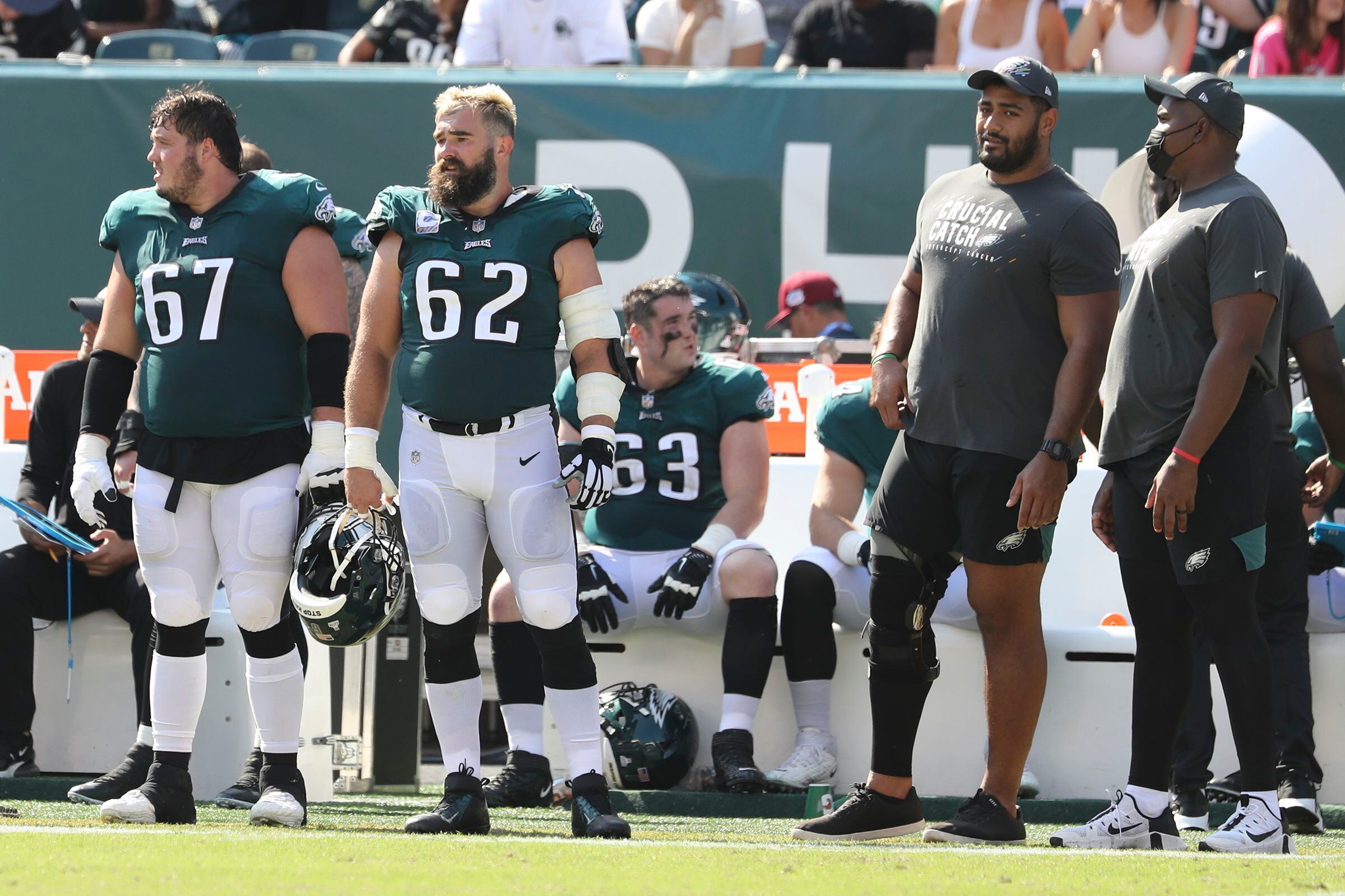 Philadelphia Eagles' patchwork offensive line played great against