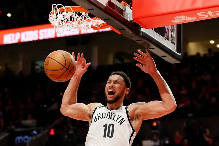 Ben Simmons, who was drafted by Philadelphia in 2016 with the No. 1 overall pick, makes his long-awaited return to Wells Fargo Center on Tuesday when he and the Brooklyn Nets face the injury-plagued 76ers. (Photo by Steph Chambers/Getty Images)