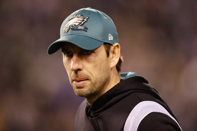 Eagles offensive coordinator Shane Steichen before the NFC divisional round playoff game against the New York Giants on Jan. 21.