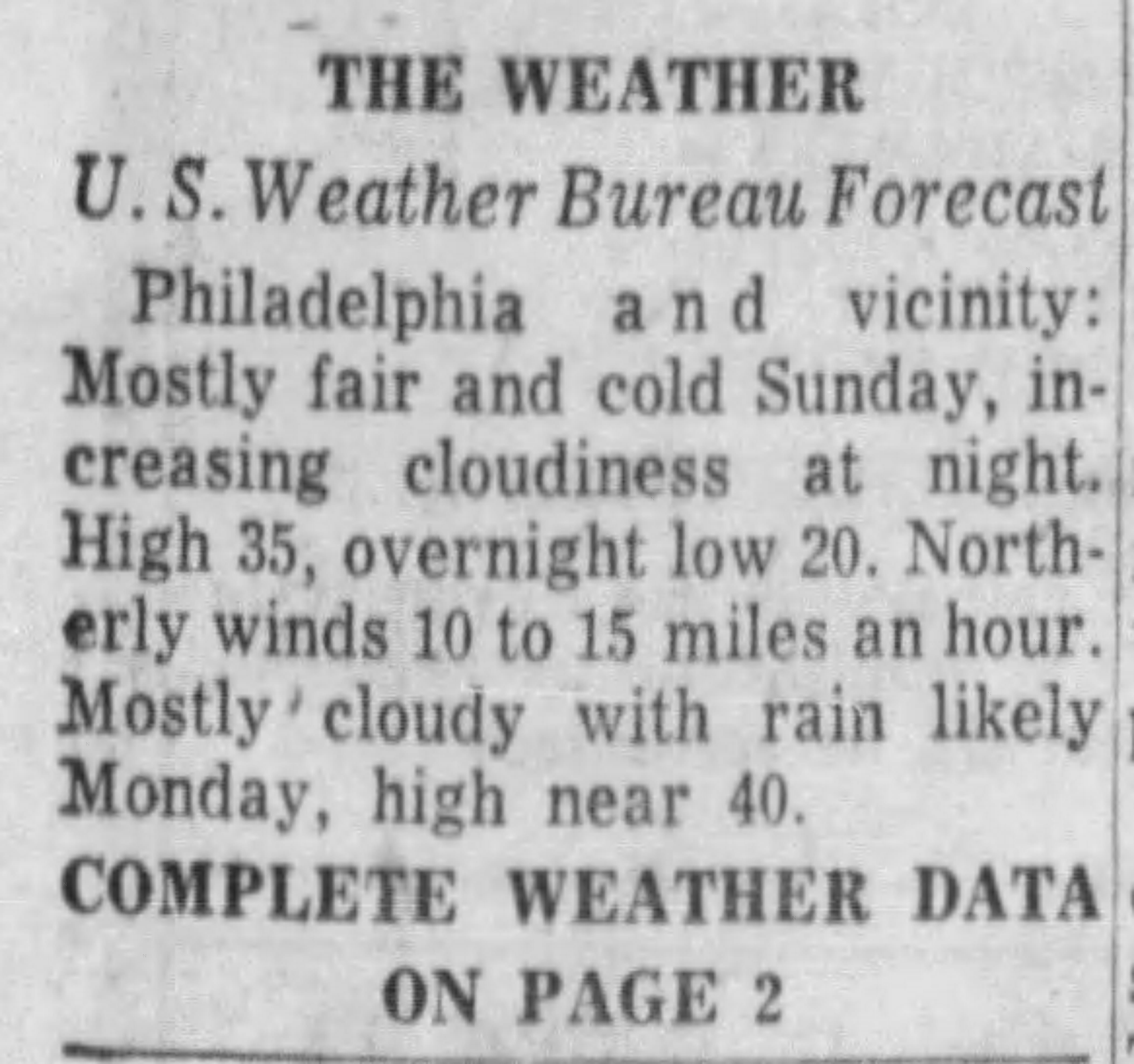 Snow shocked Philadelphia on Dec. 11 12 1960. The forecast whiffs