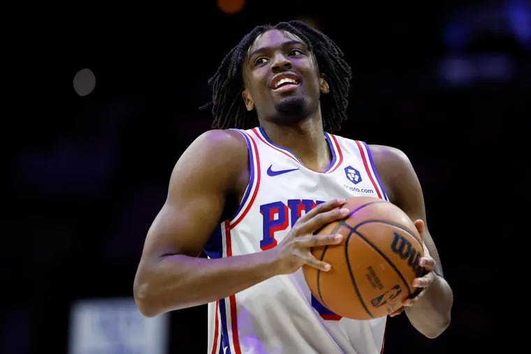 Sixers guard Tyrese Maxey averaged a career-high 25.9 points and 6.2 assists last season.