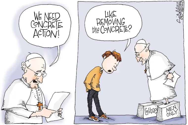 Political Cartoon The Catholic Church In Concrete