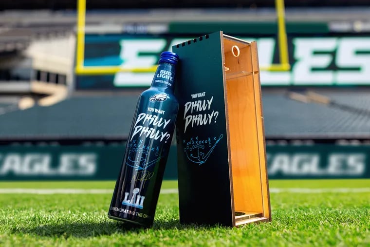 A look at Bud Light's new limited-edition "Philly, Philly" bottles in honor of Nick Foles' retirement.